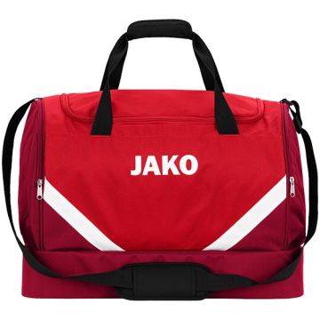 JAKO Sportovní taška Iconic s přihrádkou na boty s vlastním potiskem – Přední strana – Red / Wine red