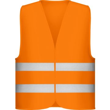 Korntex Unisex reflexní vesta s reflexními pruhy s vlastním potiskem – Přední strana – Neon Orange
