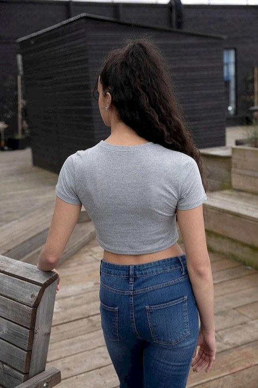 AWDis Tri-Blend Dámský Crop Top s vlastním potiskem | Just Hoods