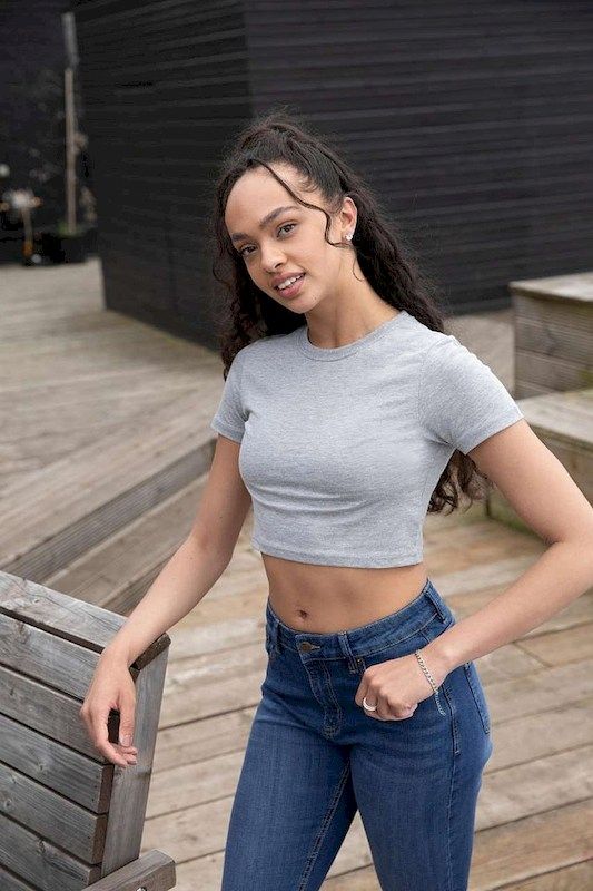 AWDis Tri-Blend Dámský Crop Top s vlastním potiskem | Just Hoods