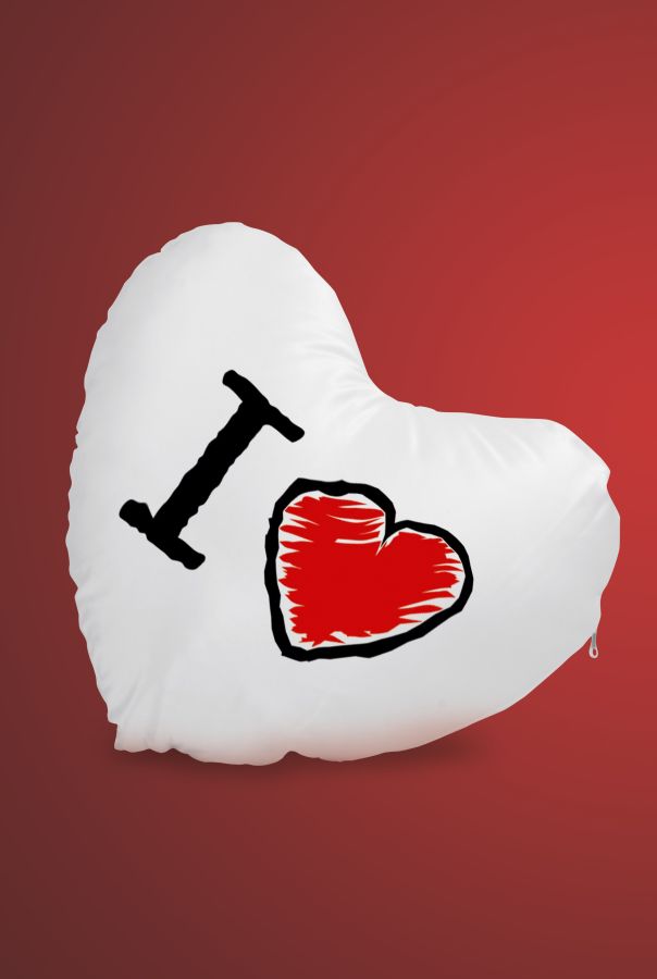 Srdcový polštář s vlastním potiskem | PrintEQ