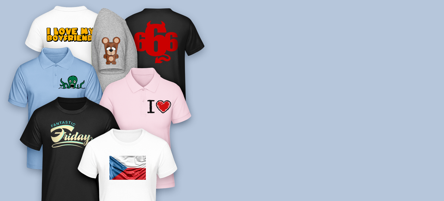 Trička v různých barvách s vlastním cool potiskem