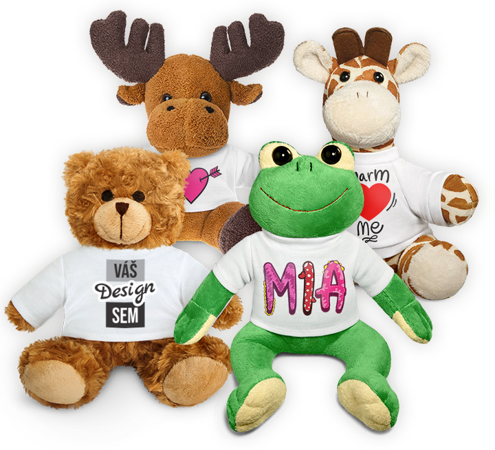 Plyšové hračky s potiskem - Plyšové hračky s vlastním motivem