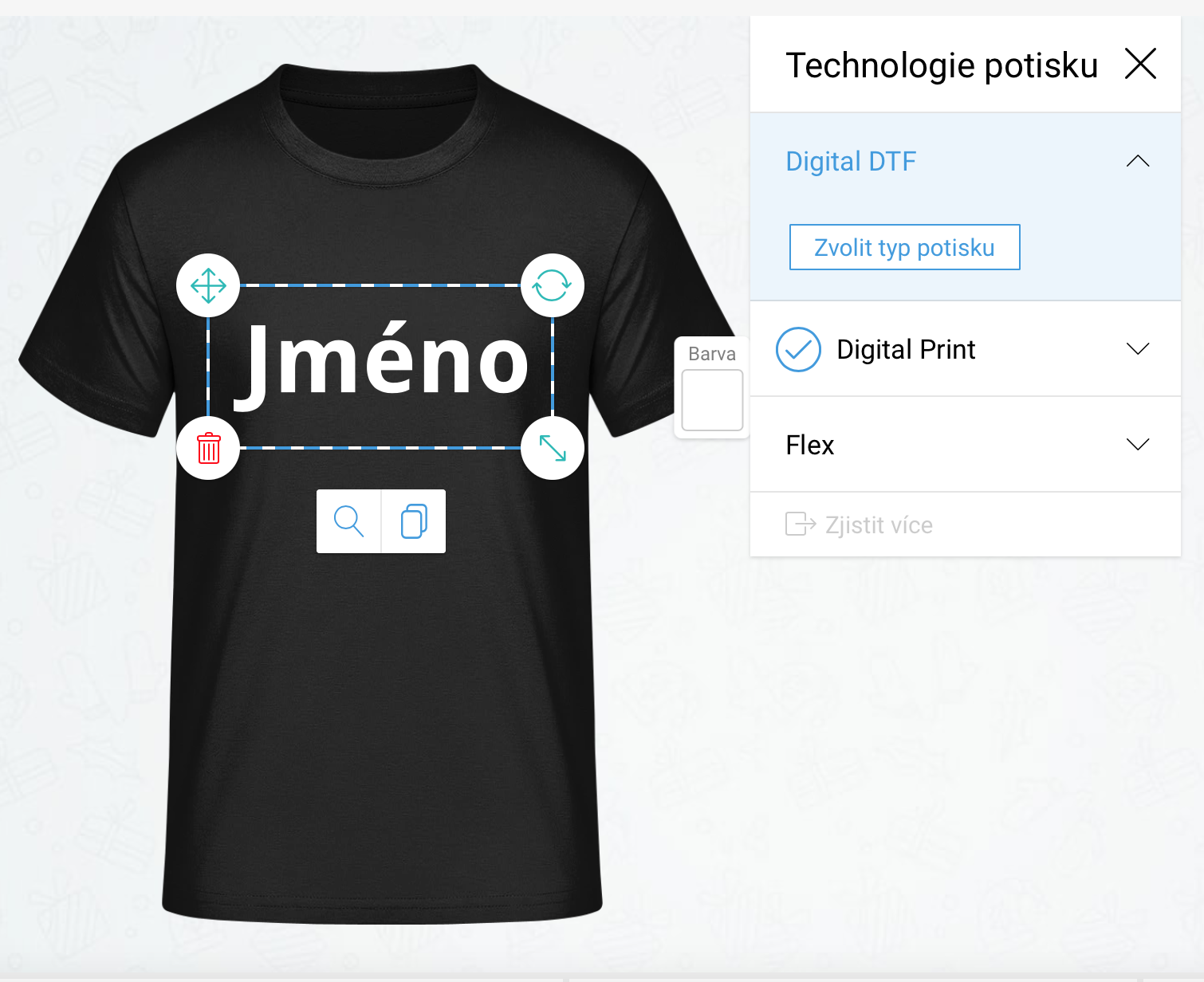 Výběr tiskové technologie – krok 3