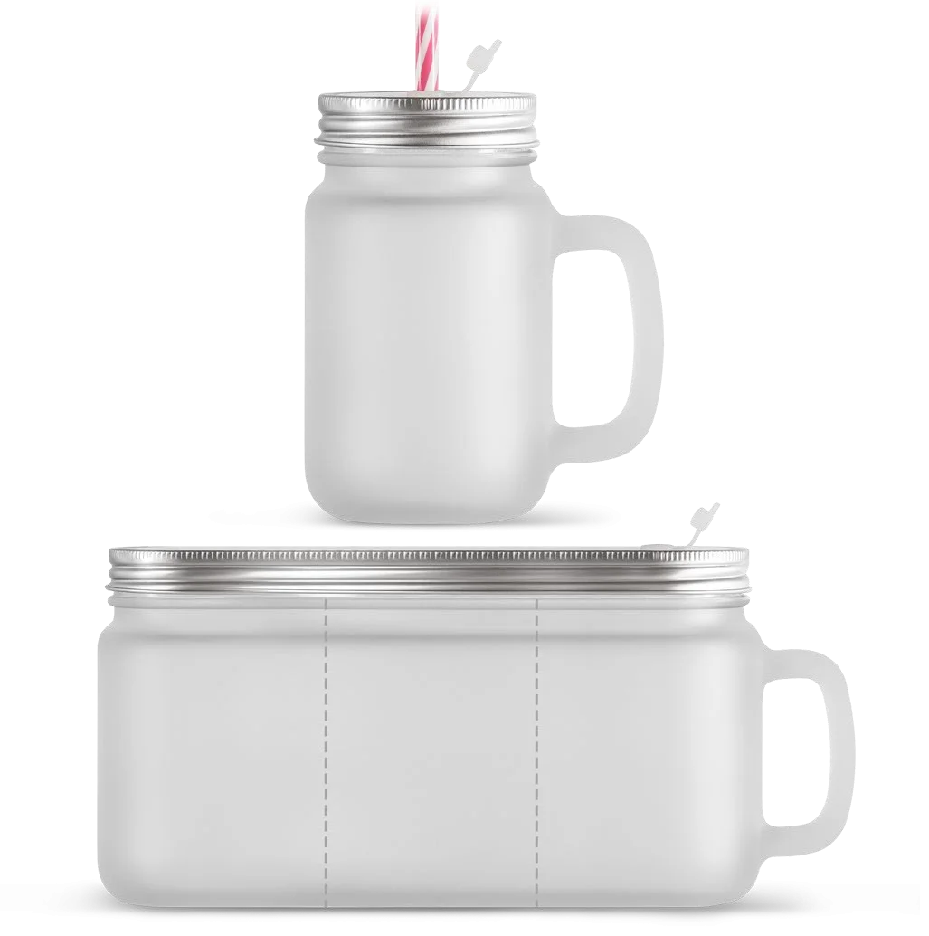 Mason Jar Sklenice s víčkem a brčkem s vlastním potiskem