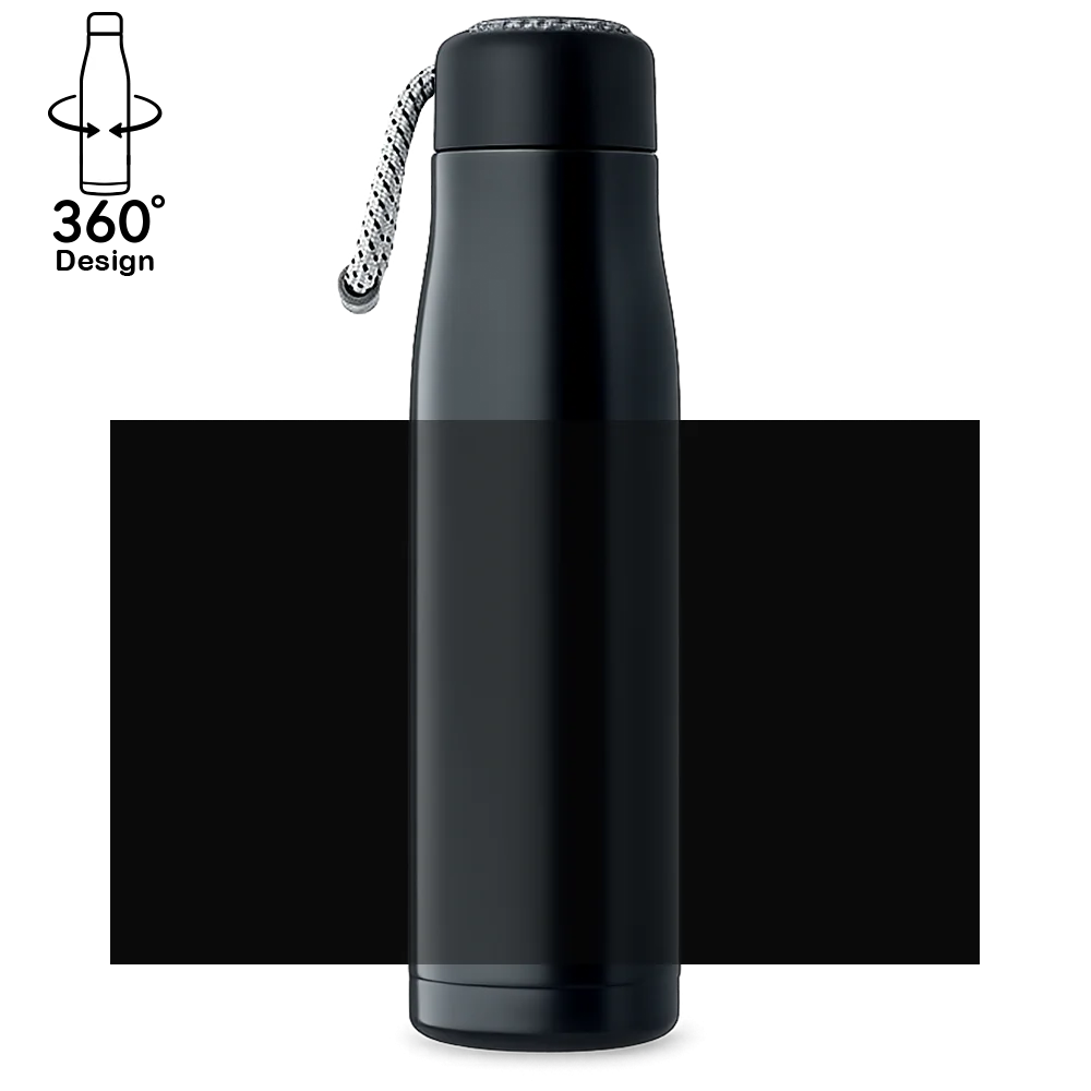 Dvoustěnná nerezová láhev 500 ml s poutkem - termo lahev s gravírováním