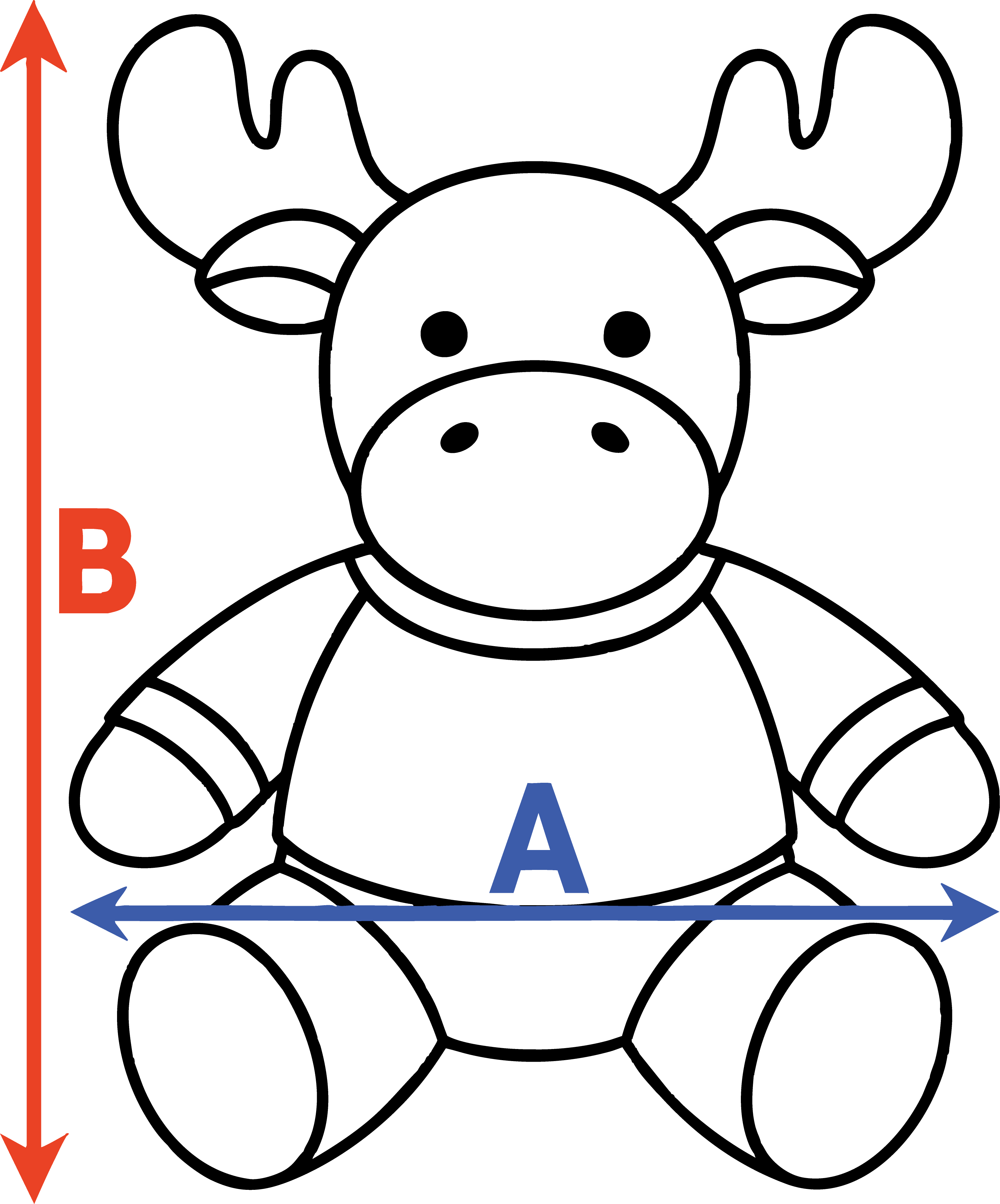 Plyšový los Rozměry