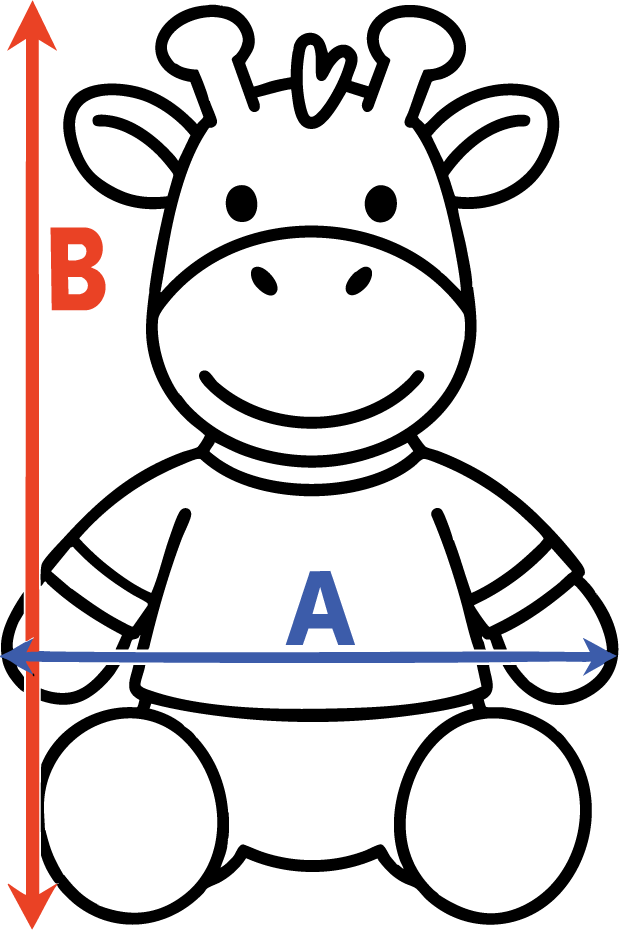 Plyšová žirafa Rozměry