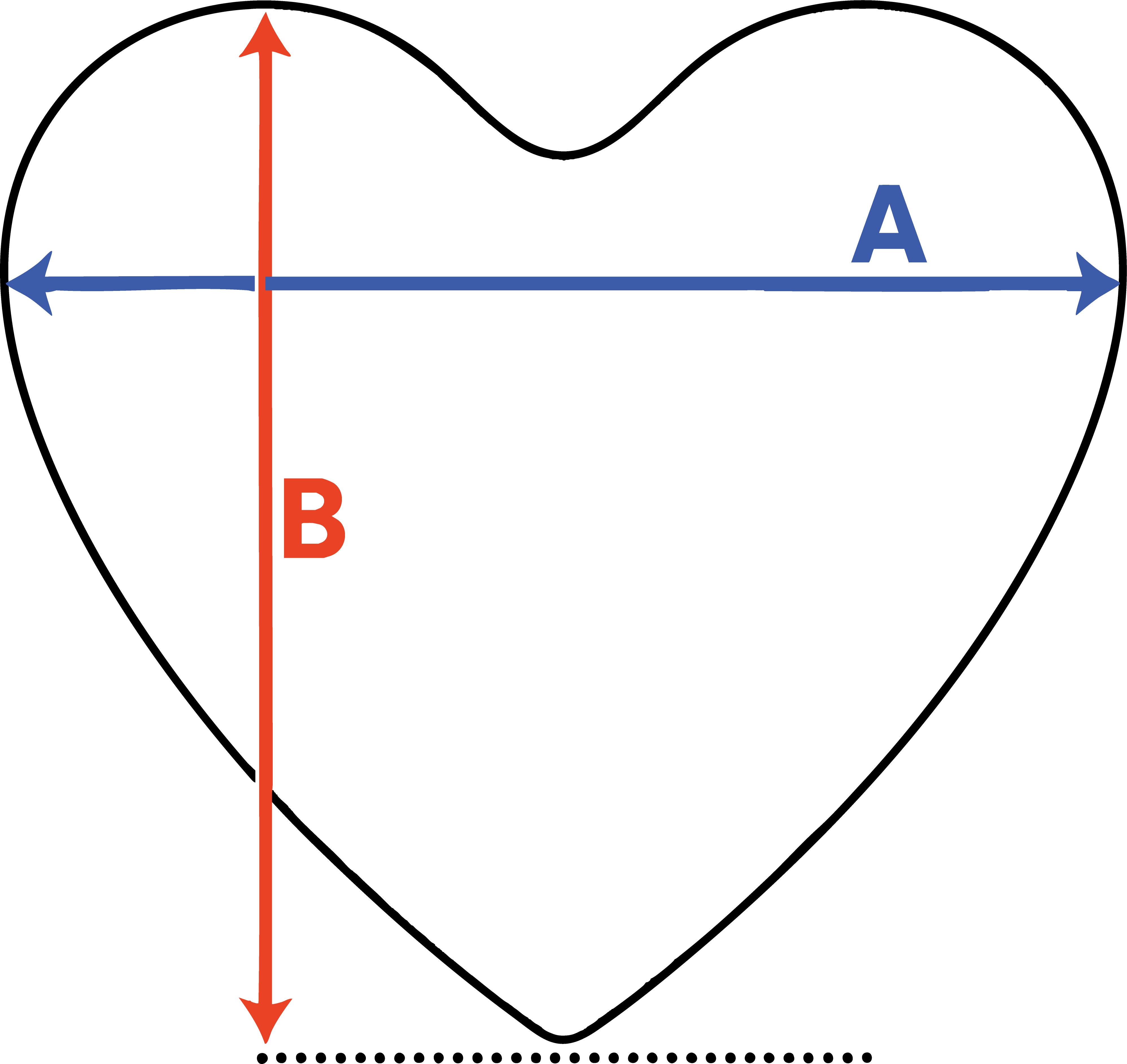 Srdcový polštář Rozměry