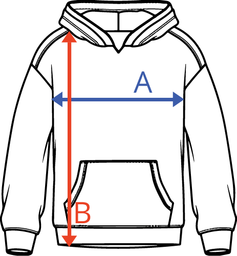 Influence mikina s kapucí Unisex Tabulka velikostí