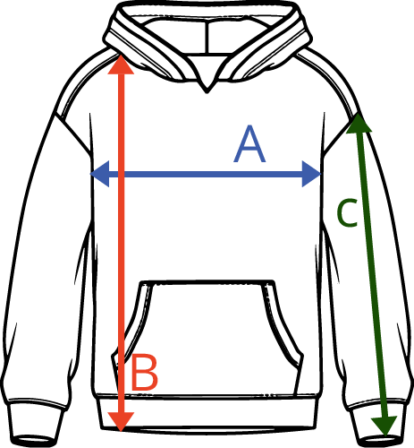AWDis mikina s kapucí Dětská Tabulka velikostí