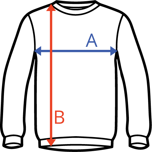 Influence mikina bez kapuce Unisex Tabulka velikostí