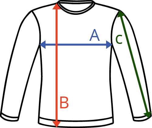 Cool T tričko s dlouhým rukávem Tabulka velikostí
